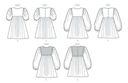 Butterick B7069 sewing pattern envelope showing a girls' dress with a full gathered skirt