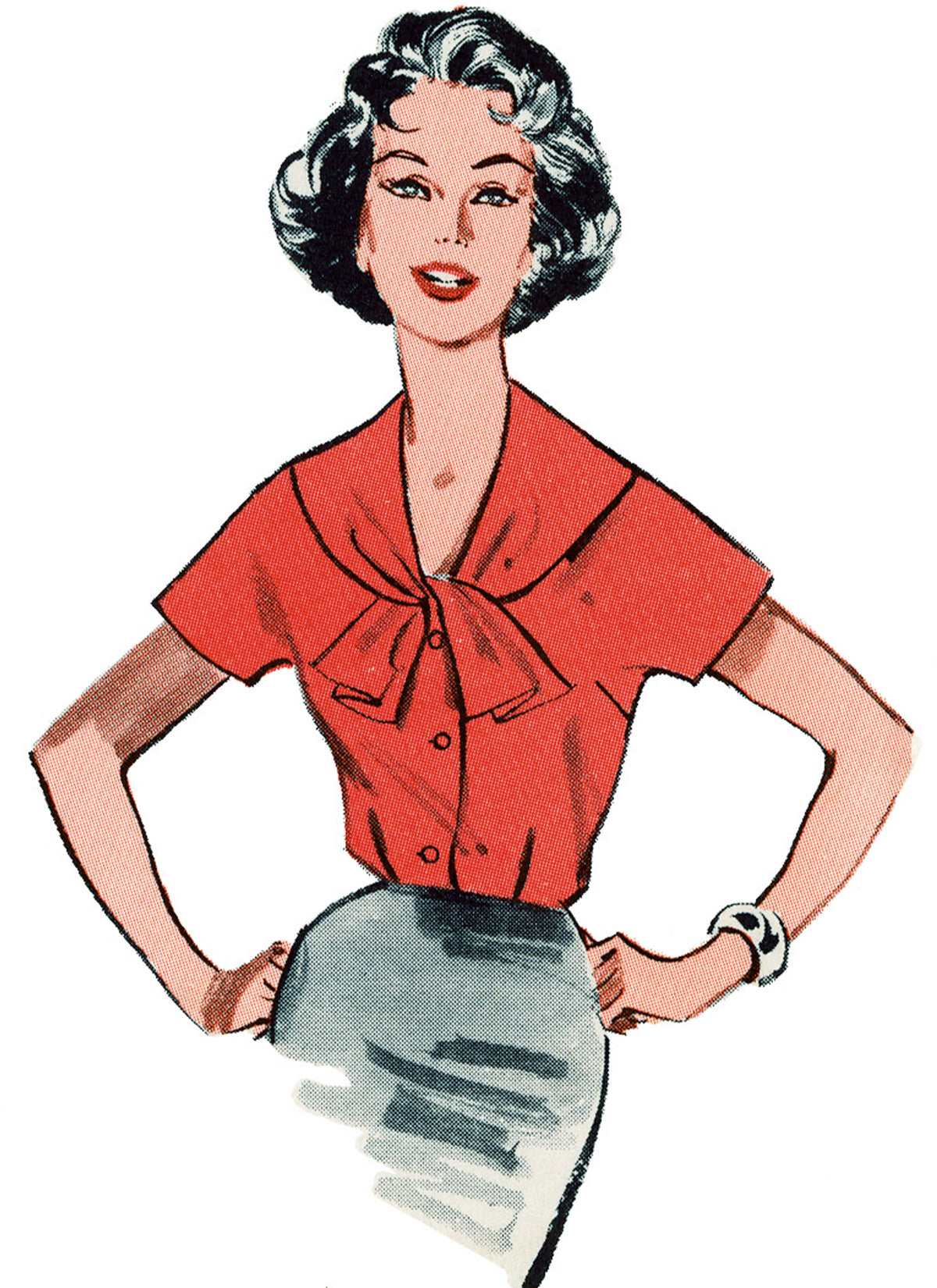 Butterick B7071 sewing pattern envelope showing a 1960s 'Quick 'n Easy' suit blouse