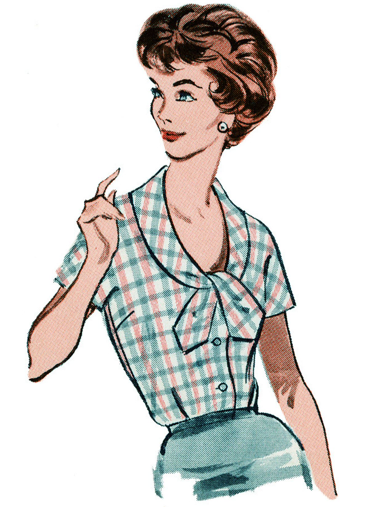 Butterick B7071 sewing pattern envelope showing a 1960s 'Quick 'n Easy' suit blouse