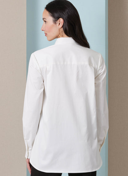 Butterick B7079 sewing pattern envelope showing a loose-fitting asymmetric wrap top