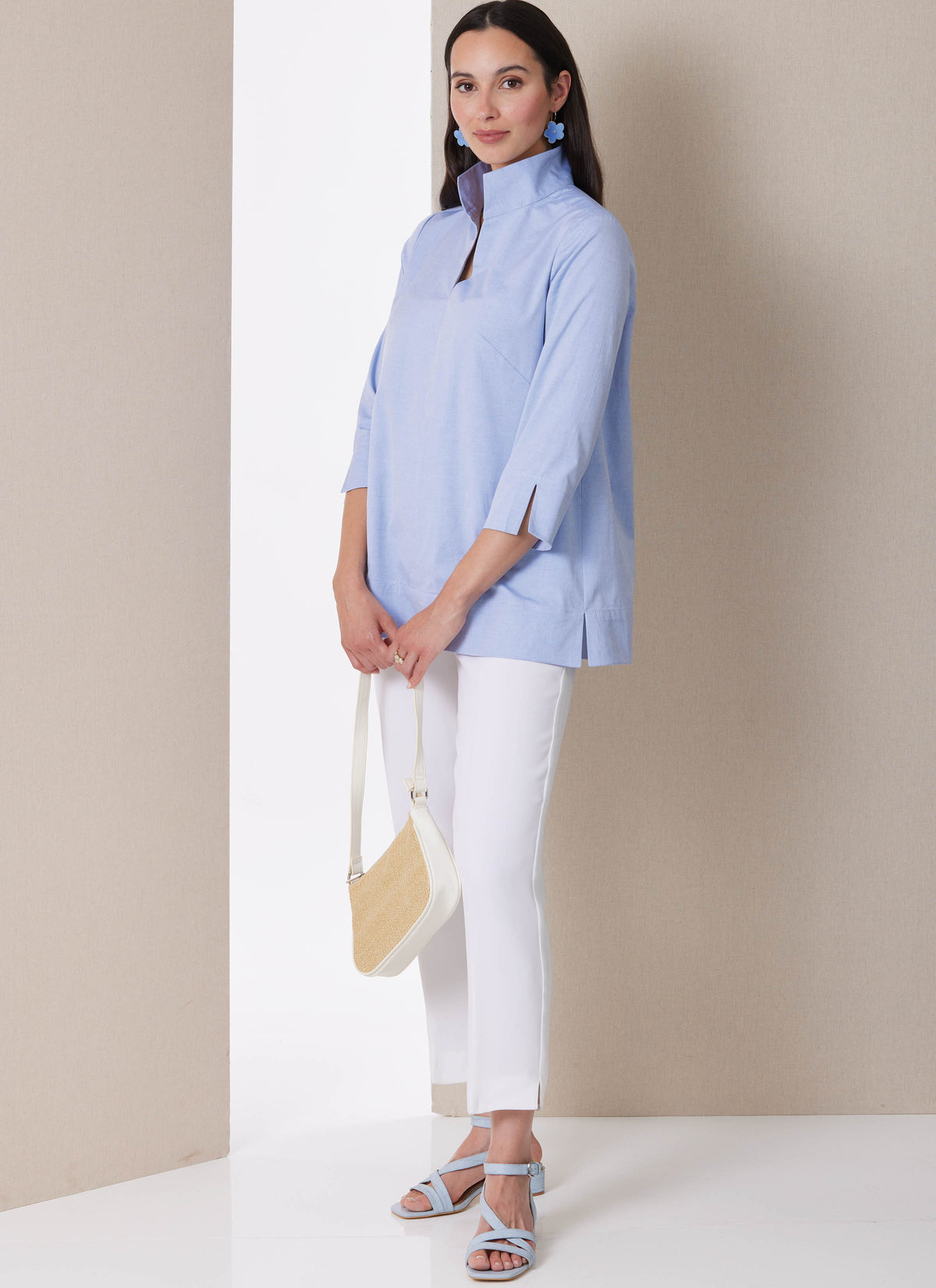 Butterick B7080 sewing pattern envelope showing a loose-fitting pullover blouse