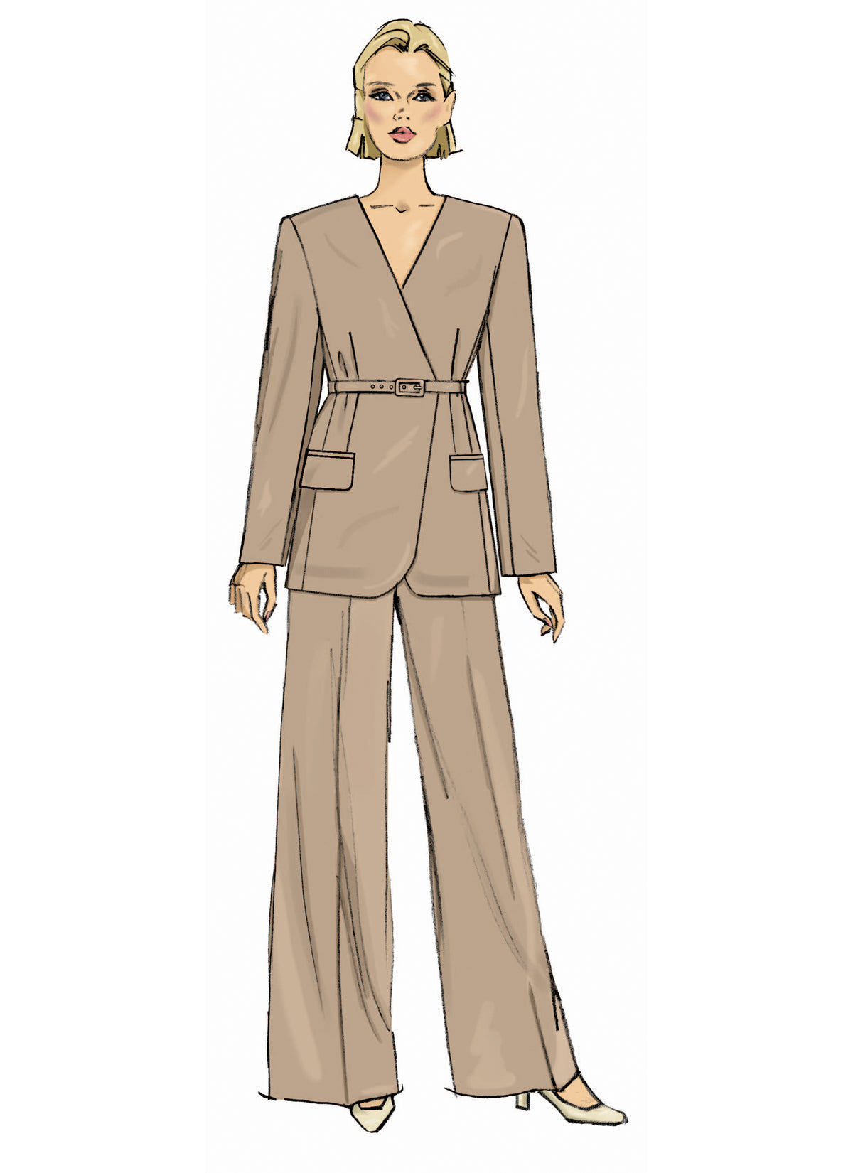 Butterick B7081 sewing pattern envelope showing a semi-fitted, fully lined jacket