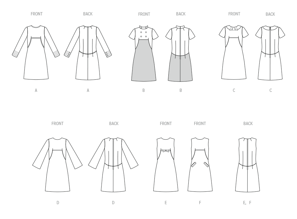 Butterick B7091 sewing pattern envelope showing a 1960s-style one-piece dress