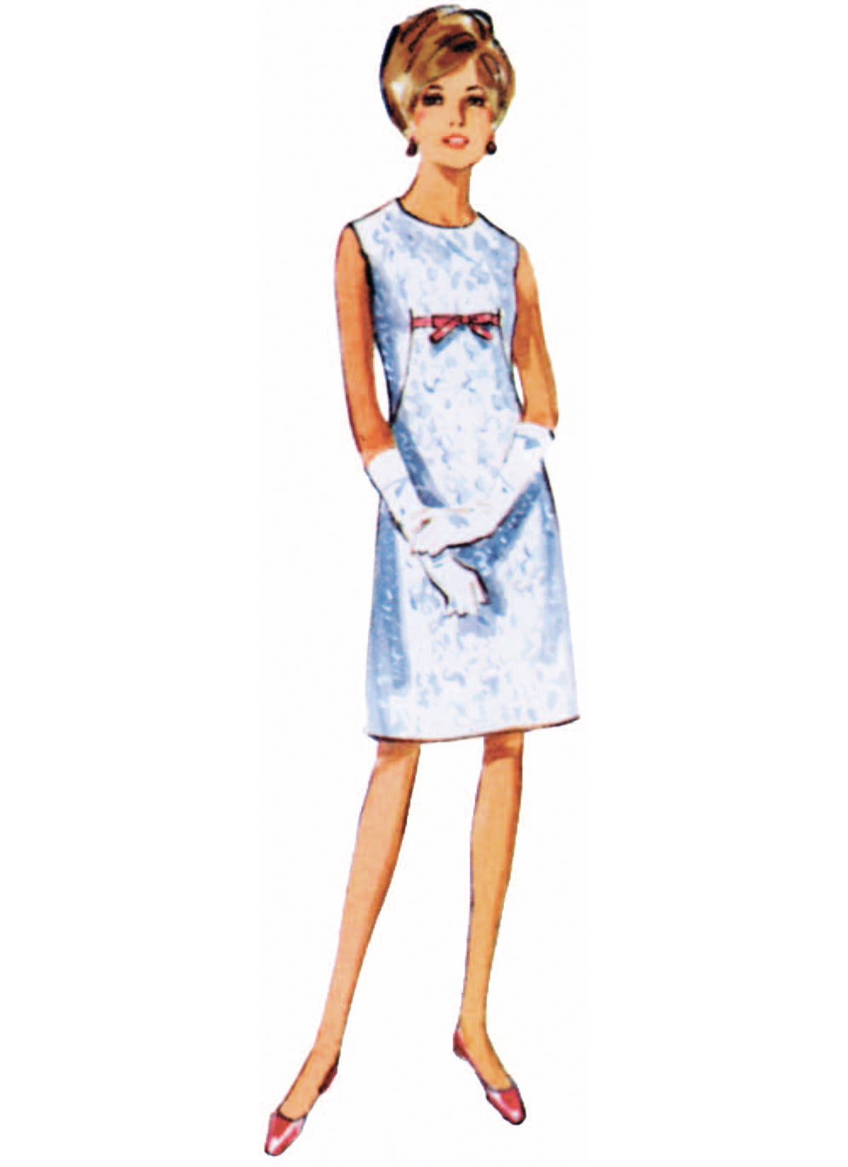 Butterick B7091 sewing pattern envelope showing a 1960s-style one-piece dress