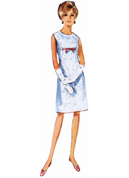 Butterick B7091 sewing pattern envelope showing a 1960s-style one-piece dress