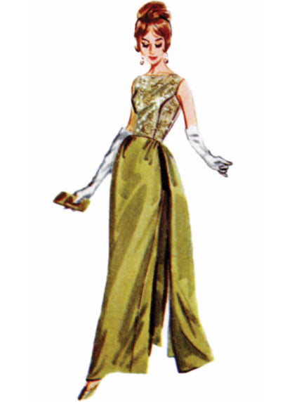 Butterick B7092 sewing pattern envelope showing 1960s evening dresses