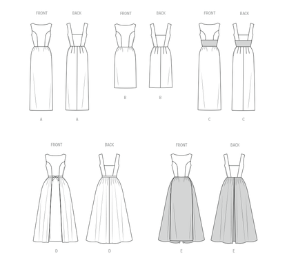 Butterick B7092 sewing pattern envelope showing 1960s evening dresses