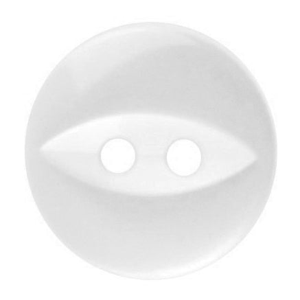 White fisheye two-hole 19mm buttons