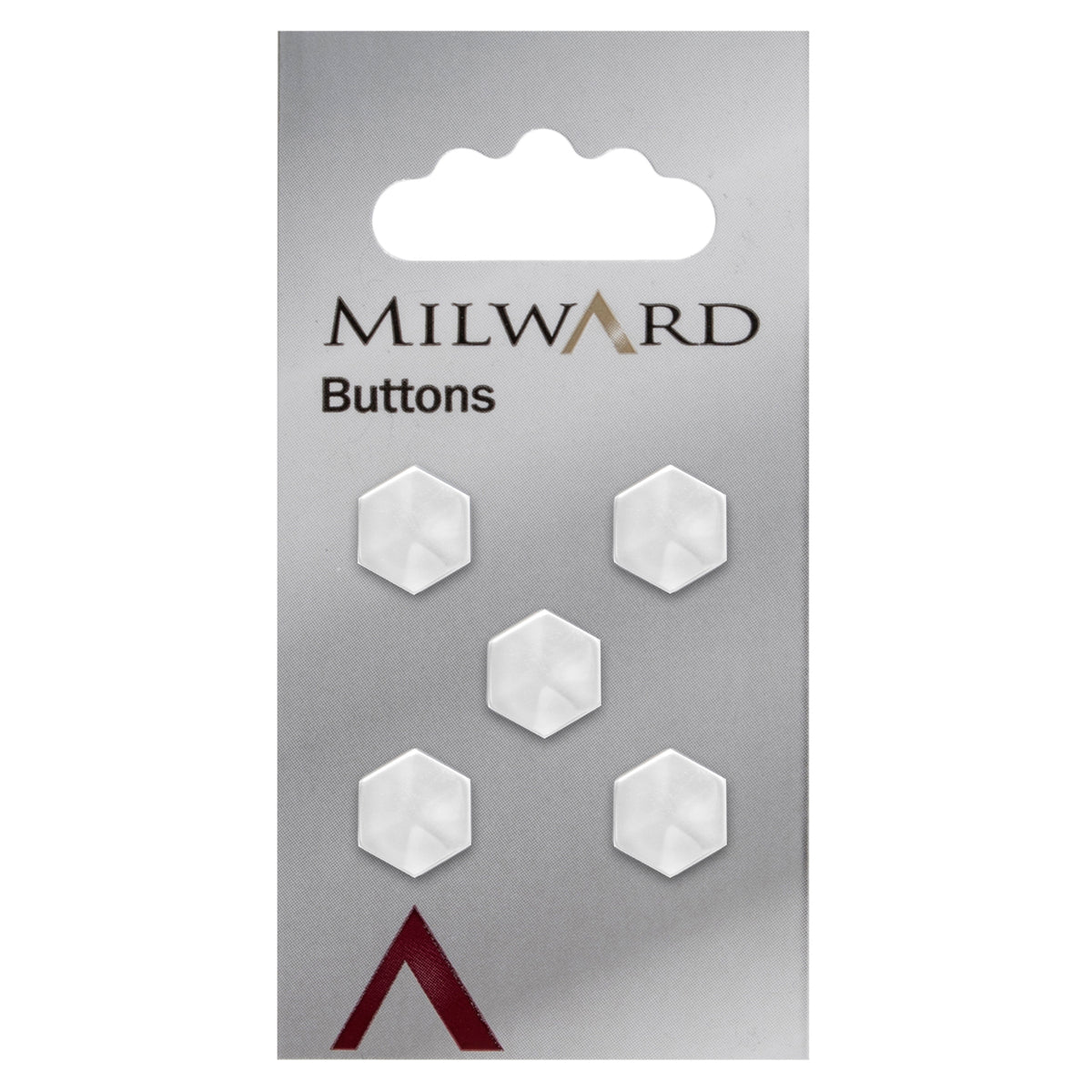 Clear hexagon-shaped shank button
