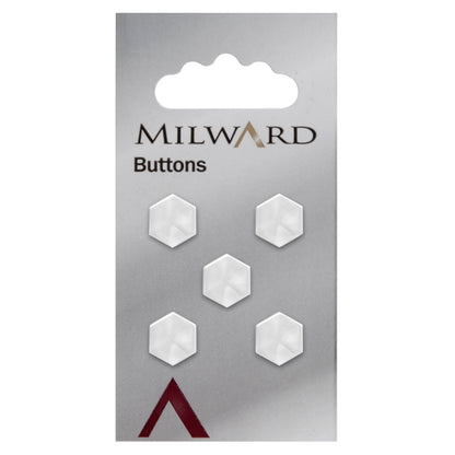 Clear hexagon-shaped shank button
