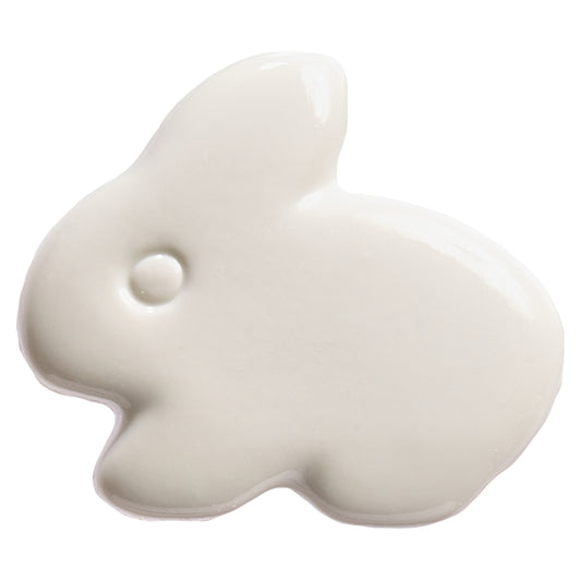 White rabbit shaped button