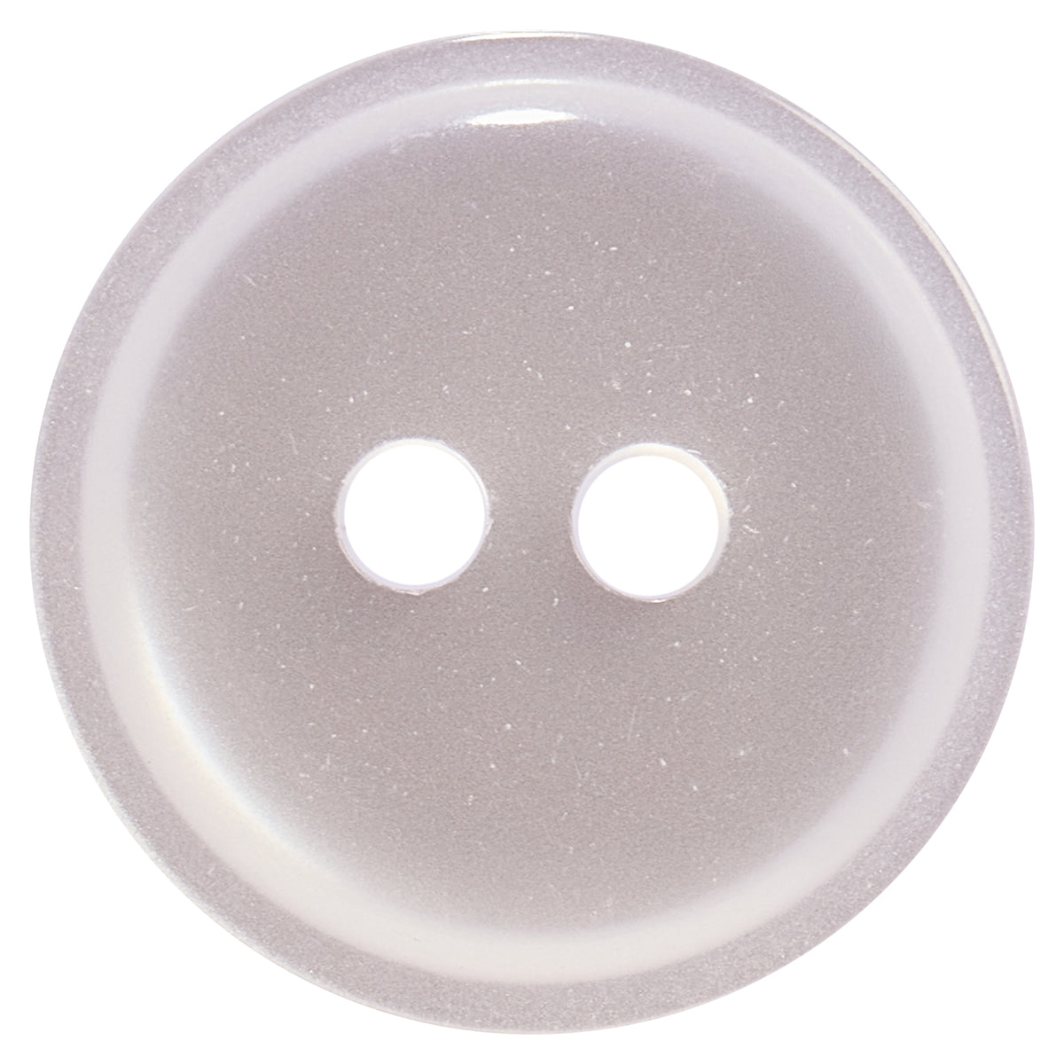 White round 2-hole button with a raised rim