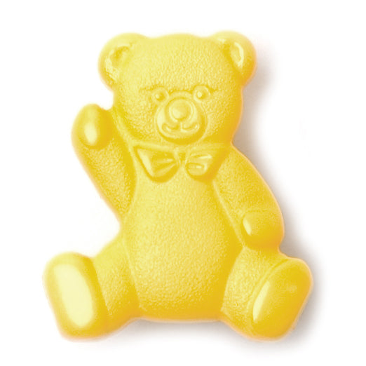 Yellow teddy bear shaped novelty button