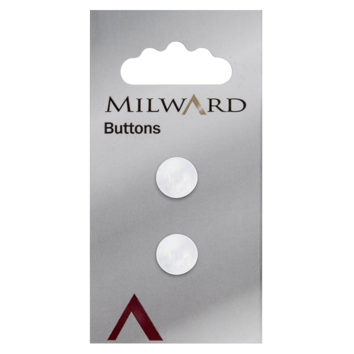 Small white iridescent domed button