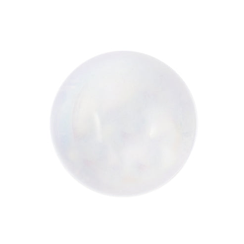 Small white iridescent domed button