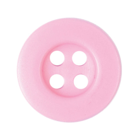 Pink round 4-hole button with raised rim