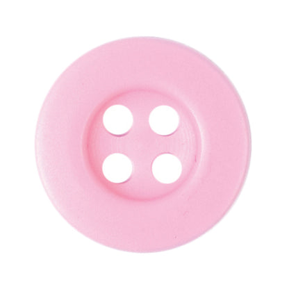 Pink round 4-hole button with raised rim