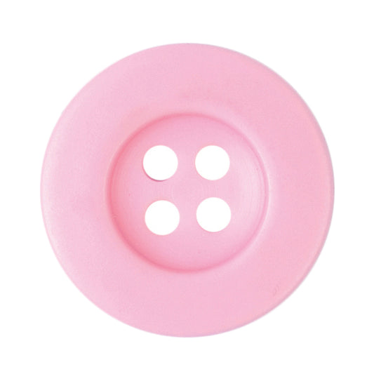 Pink round 4-hole button with raised rim