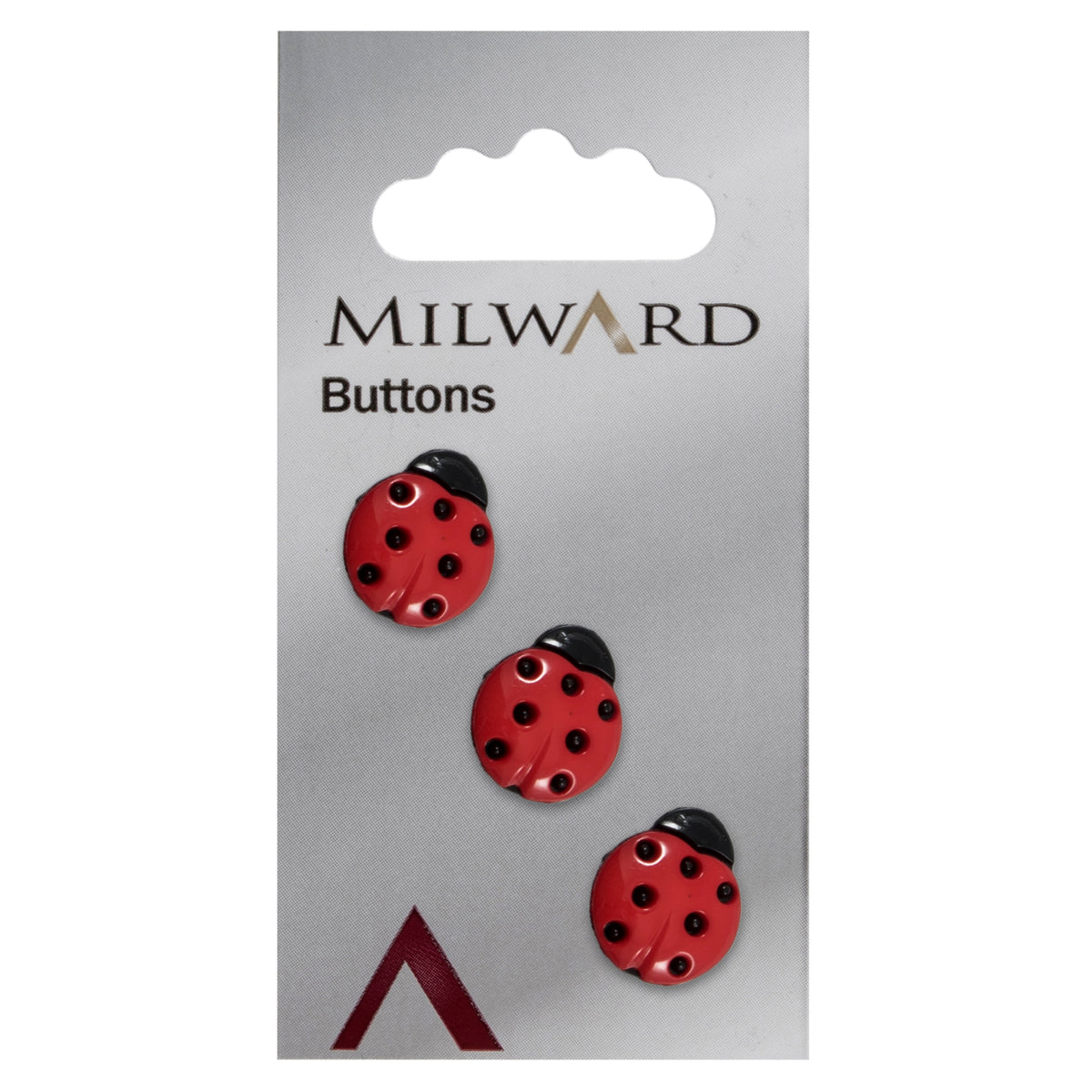 Red and black ladybird shaped novelty button