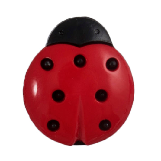 Red and black ladybird shaped novelty button
