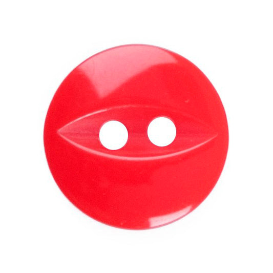 Red fisheye 2-hole button