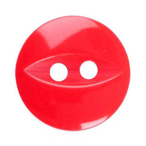 Red fisheye 2-hole button