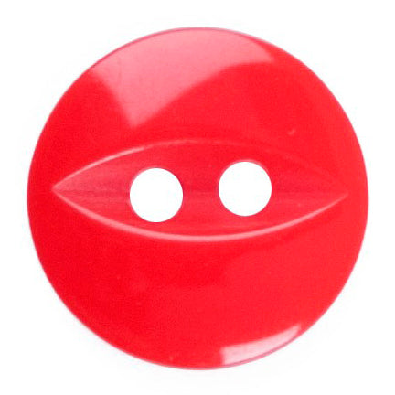 Red fisheye 2-hole button