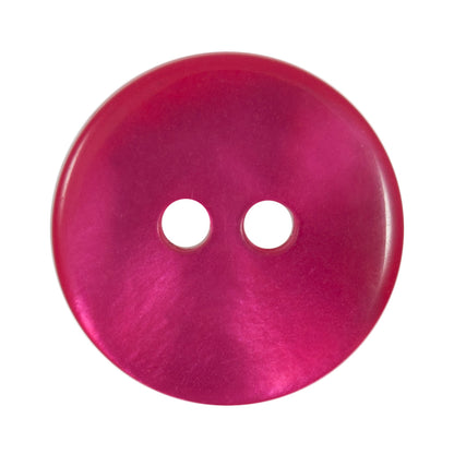 Cerise pink pearlised round 2-hole button