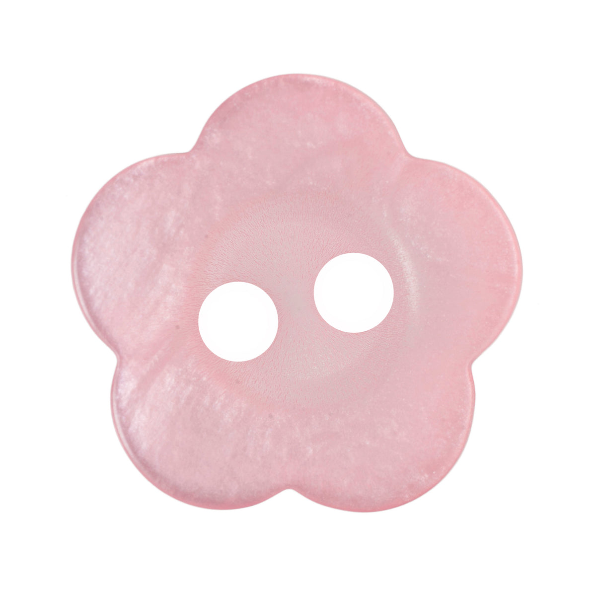 Pale pink pearl-effect flower-shaped 2-hole button