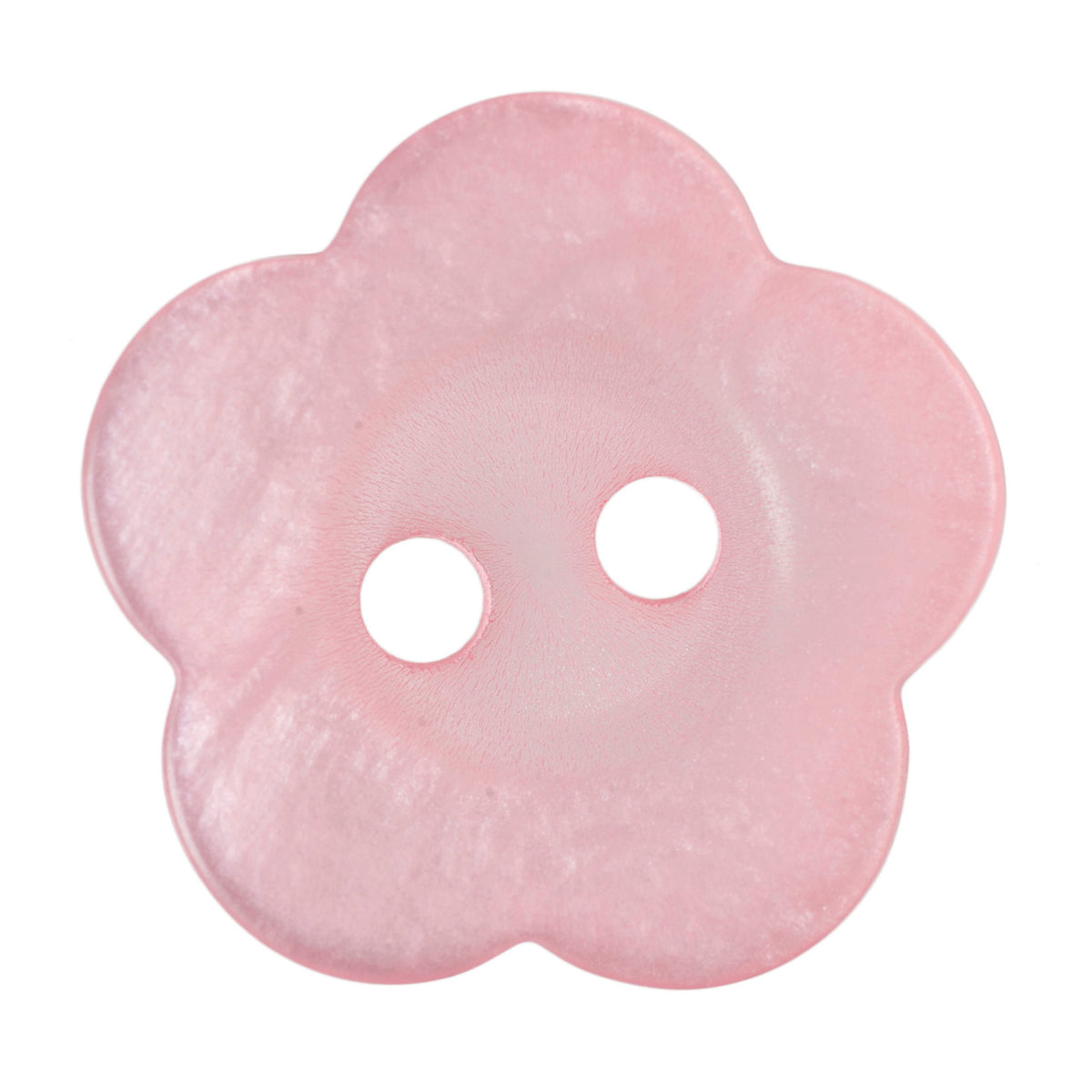 Pale pink pearl-effect flower-shaped 2-hole button
