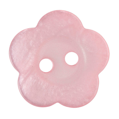 Pale pink pearl-effect flower-shaped 2-hole button