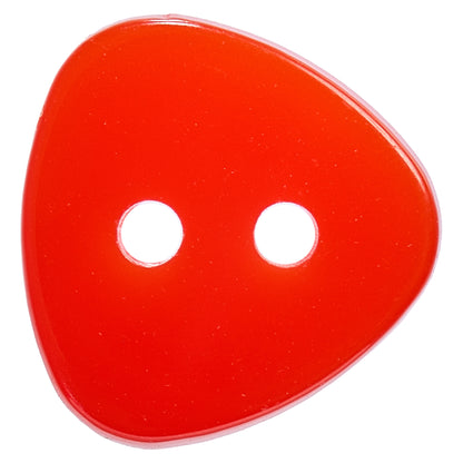 Red-orange rounded triangle 2-hole button