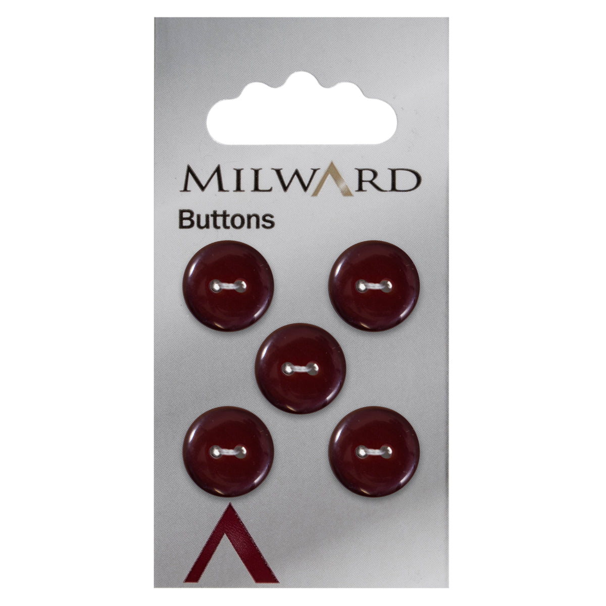 Burgundy pearlised round 2-hole button
