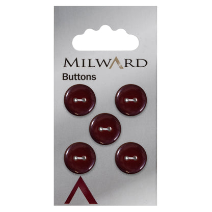 Burgundy pearlised round 2-hole button