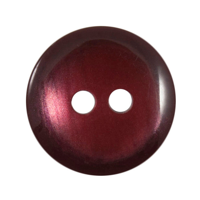 Burgundy pearlised round 2-hole button