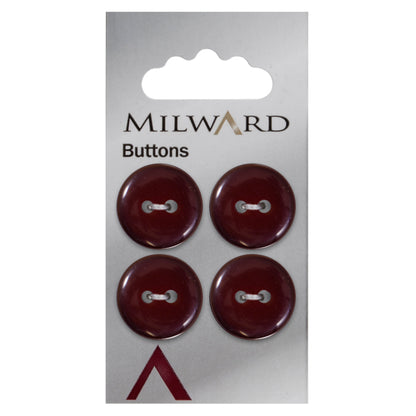 Burgundy pearlised round 2-hole button