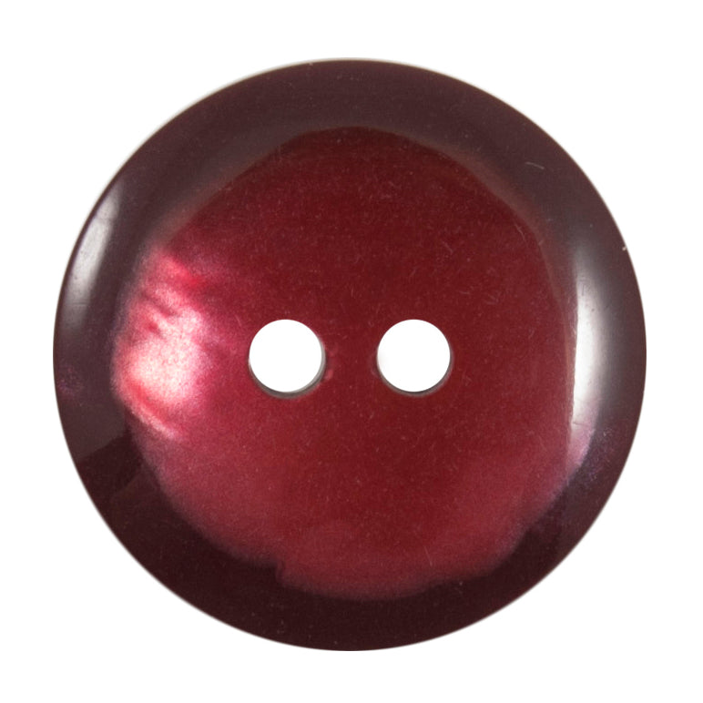 Burgundy pearlised round 2-hole button