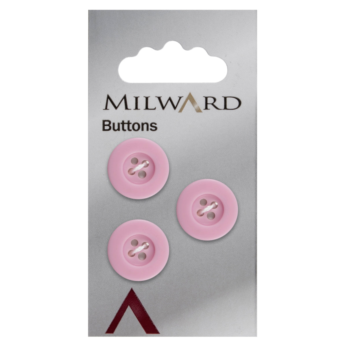 Lilac round 4-hole button with raised rim