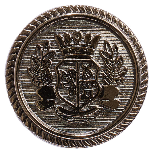 Gunmetal metal crest button, 22mm