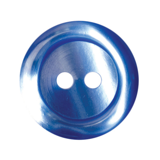Royal Blue pearl rimmed button, 17mm