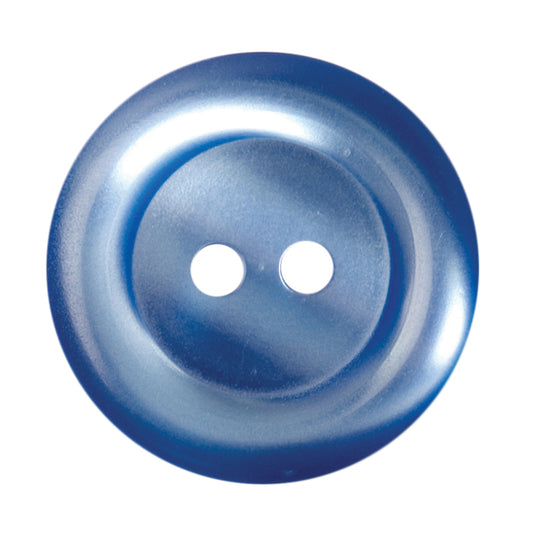 Royal Blue pearl rimmed button, 20mm