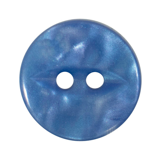 Mid Blue marbled pearl button, 14mm