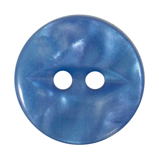 Mid Blue marbled pearl button, 16mm