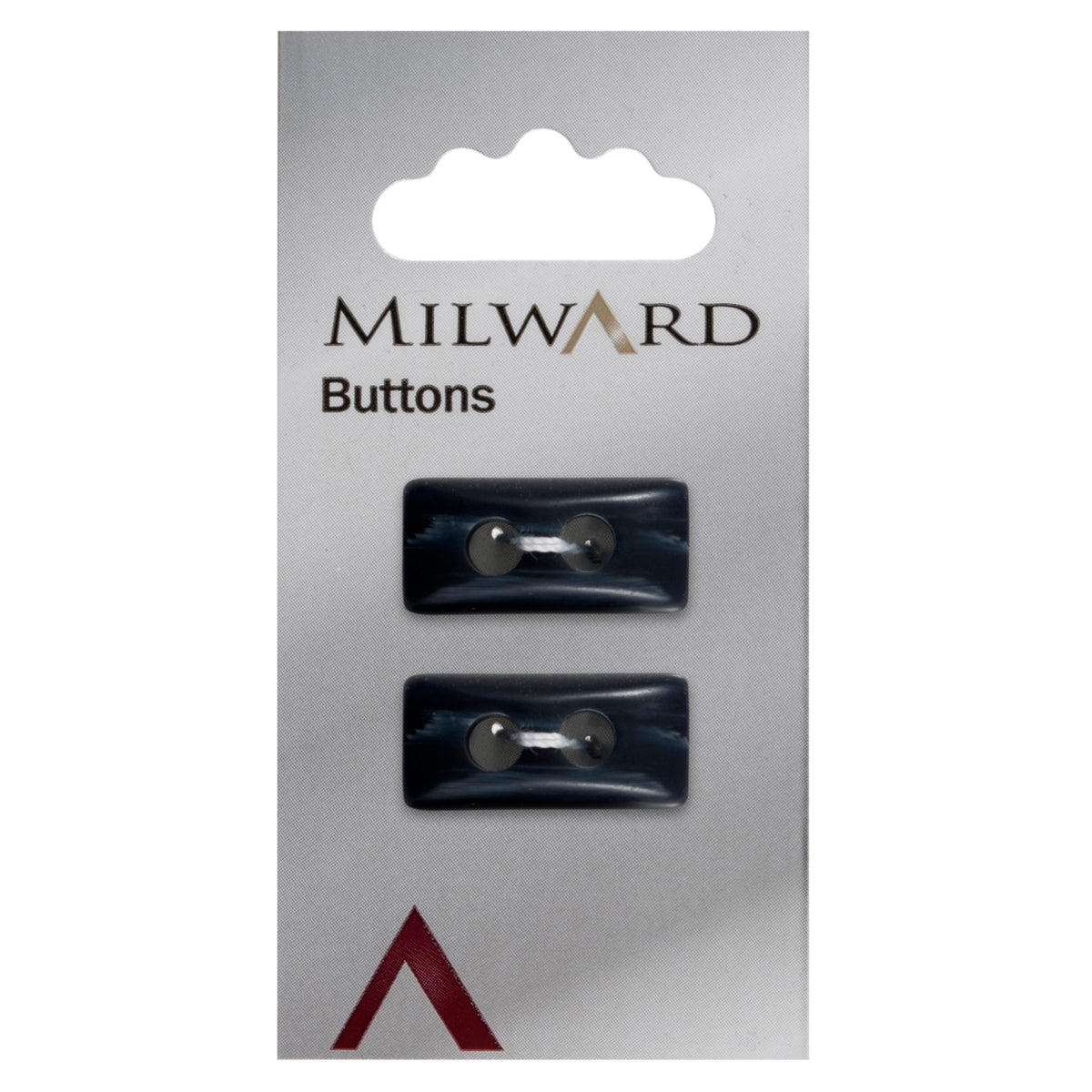 Navy rectangular button, 25mm