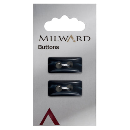 Navy rectangular button, 25mm