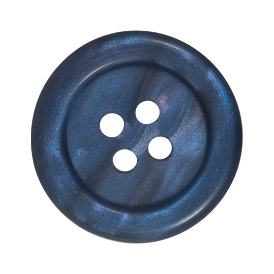 Navy pearl rimmed button, 18mm