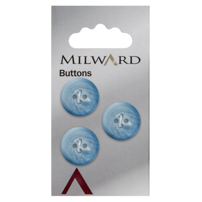 Light Blue marbled button, 17mm