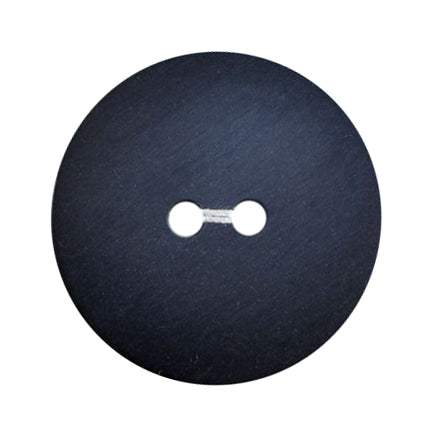 Large dark navy 2-hole button with a smooth matt finish