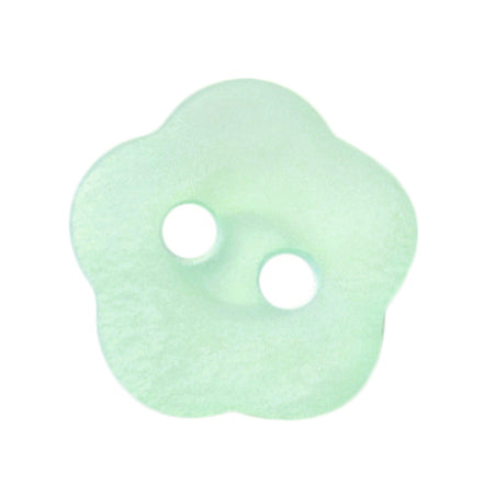 Mint green flower-shaped 2-hole button