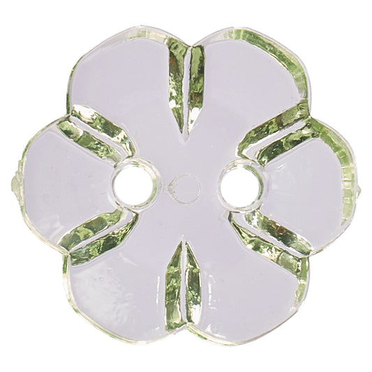 Clear flower-shaped 2-hole button